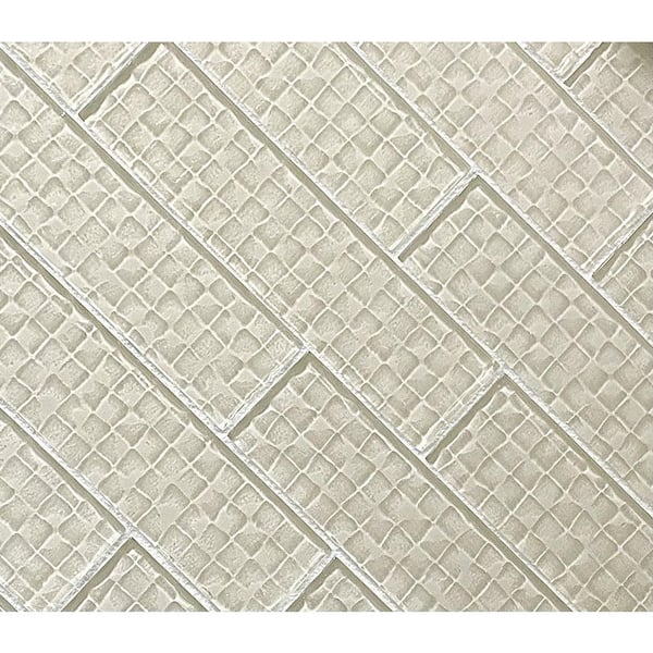 Coastal Cream 2 in. x 8 in. Glossy Textured Glass Subway Wall Tile (12 sq.ft./Case)