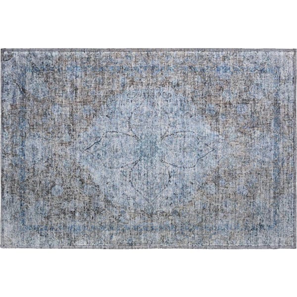 Mayfield Premium Machine Washable Abstract AMF2136 Gray 2 ft. x 3 ft. Accent Rug