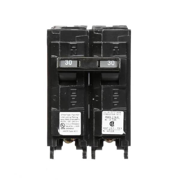 Siemens 30 Amp 2Pole HQP 65 kA Circuit Breaker Q230HH The Home Depot