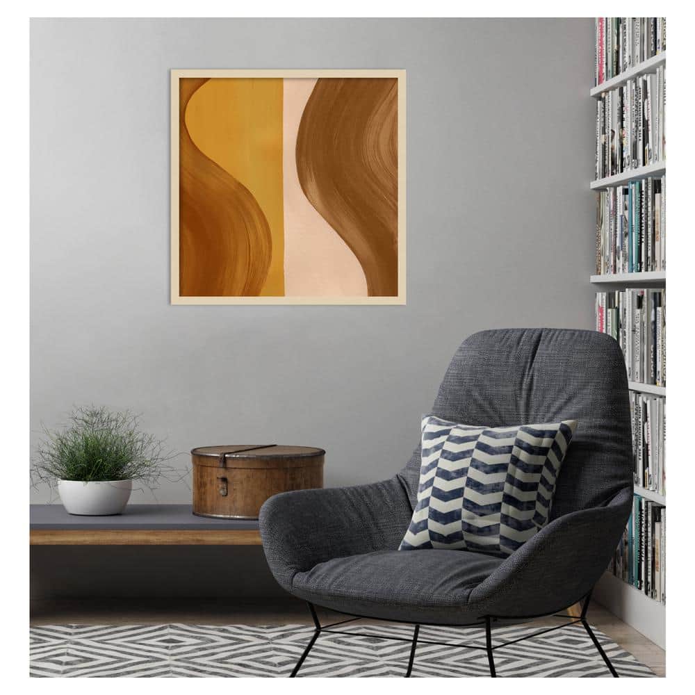 Wavy Clay II Abstract Brown and Beige Framed Wall Art