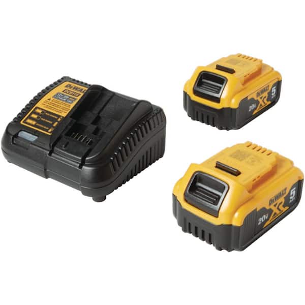 DeWalt 18v XR Cordless Twin Li-ion Battery and Fast Charger Pack 5ah