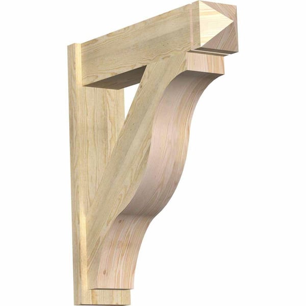 Ekena Millwork 8 in. x 36 in. x 32 in. Douglas Fir Fuston Arts and Crafts Rough Sawn Outlooker
