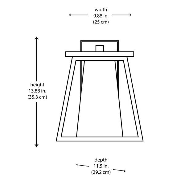 Home Decorators Collection Cardston 13.88 in. 1Light Black Outdoor