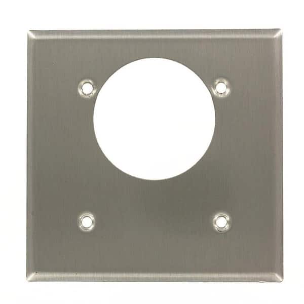 2-Gang Stainless Steel 430 Magnetic 2.15 in. Single Device Metal Standard Wall Plate (1-Pack) 84022