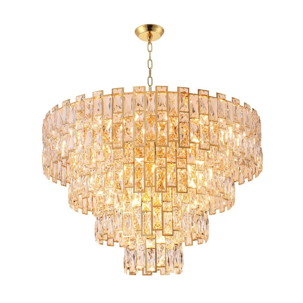 31.5 in. 21-Light Gold French Luxury Crystal Chandelier, Suitable for Living Room, Bedroom, or Dining Room price history on PriceWatchPro