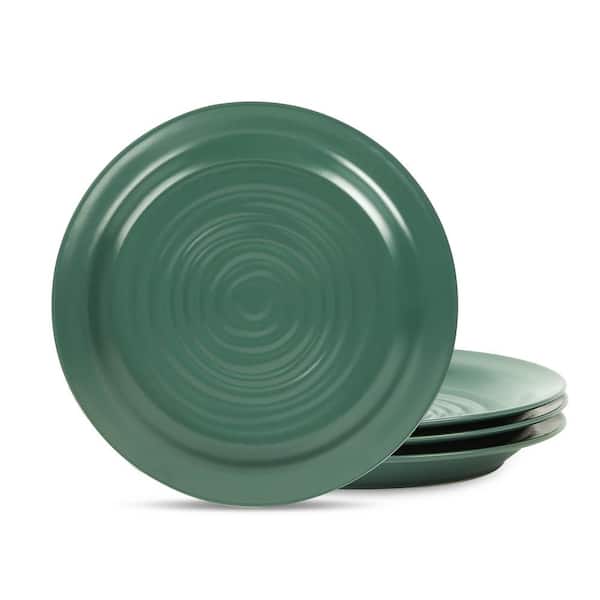 Orbit 4-Piece Green Stoneware Full Set (Service for 4)