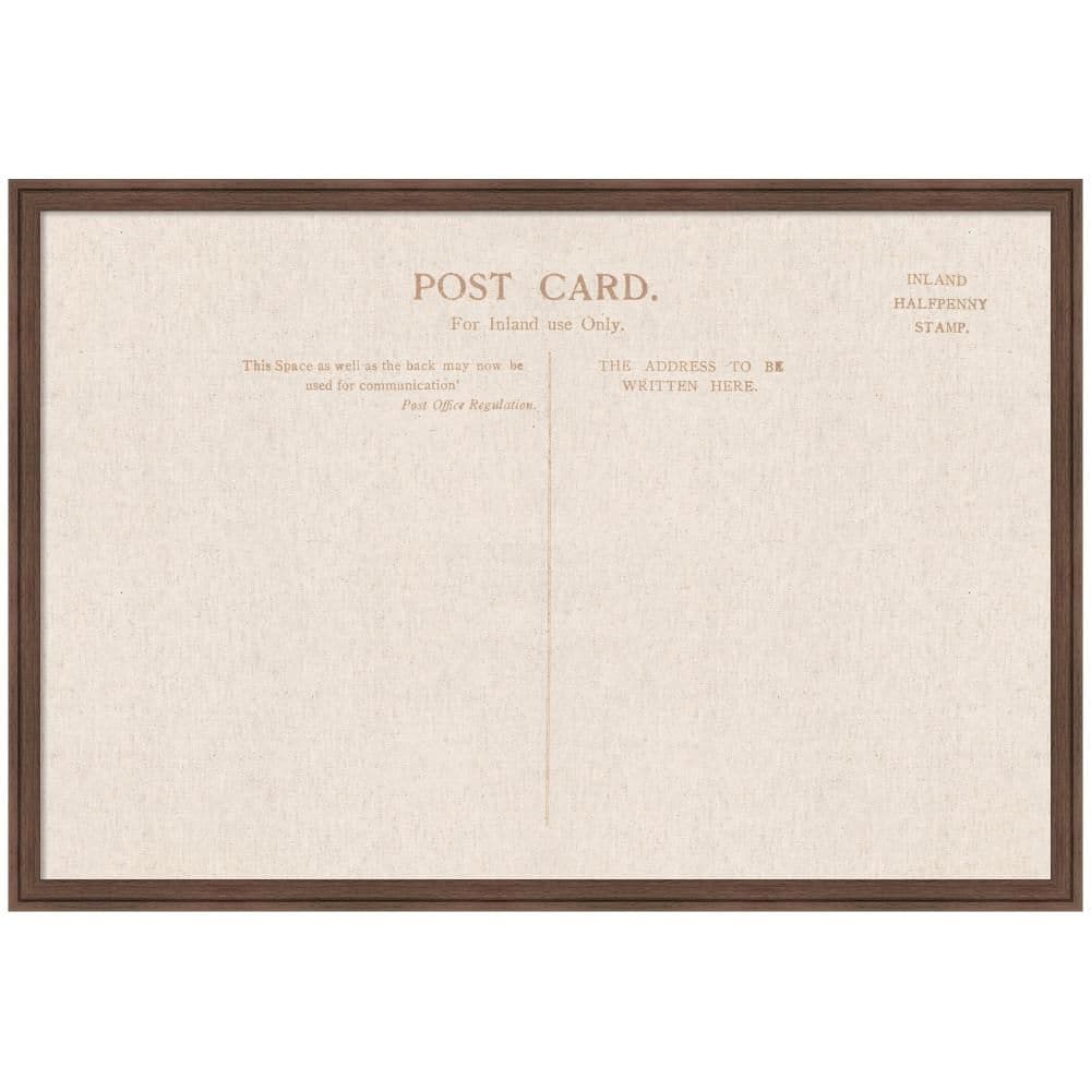 Florence 38 in. x 26 in. Brown Plastic Framed Vintage Postcard Linen Fabric Memo Board price history on PriceWatchPro