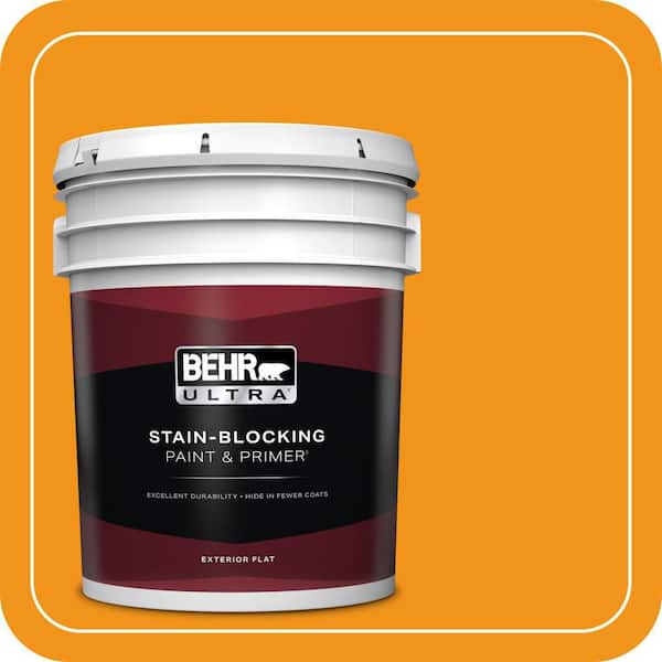 BEHR ULTRA 5 gal. #290B-7 Yam Flat Exterior Paint & Primer