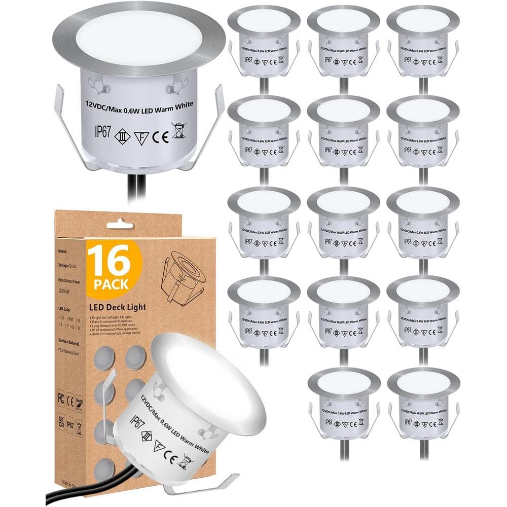 850 Lumen 4x4 Hardwired Recessed White LED Deck Post Cap Light Kit 12V Low Voltage Outdoor Lighting Waterproof (16-Pack) price history on PriceWatchPro