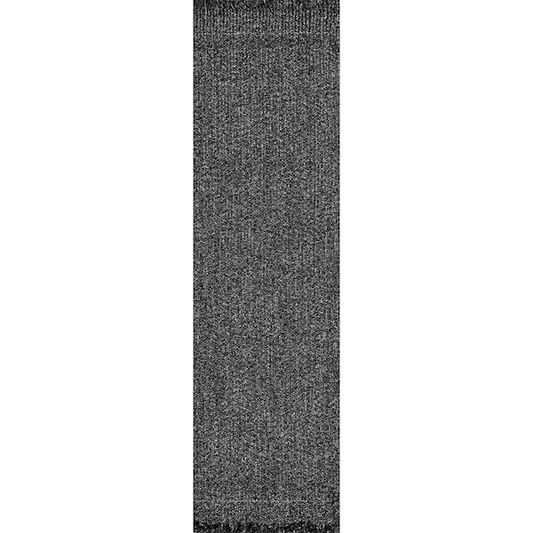 nuLOOM Courtney Braided Charcoal 3 ft. x 6 ft. Indoor/Outdoor Runner