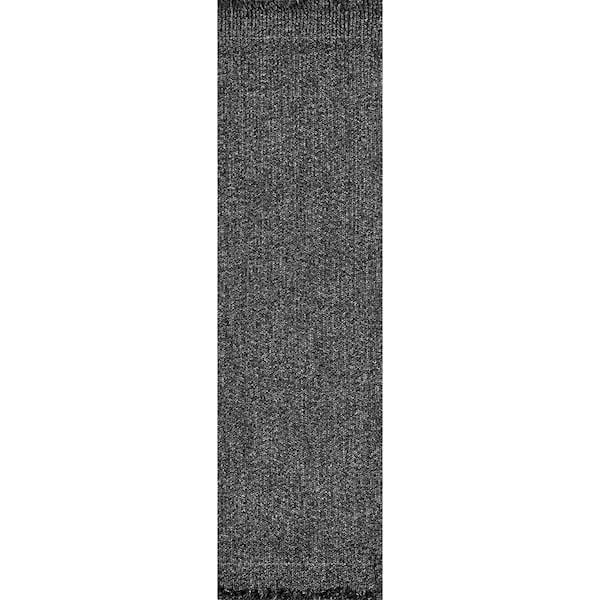 Courtney Braided Charcoal 3 Ft X 8, Outdoor Runner Rug
