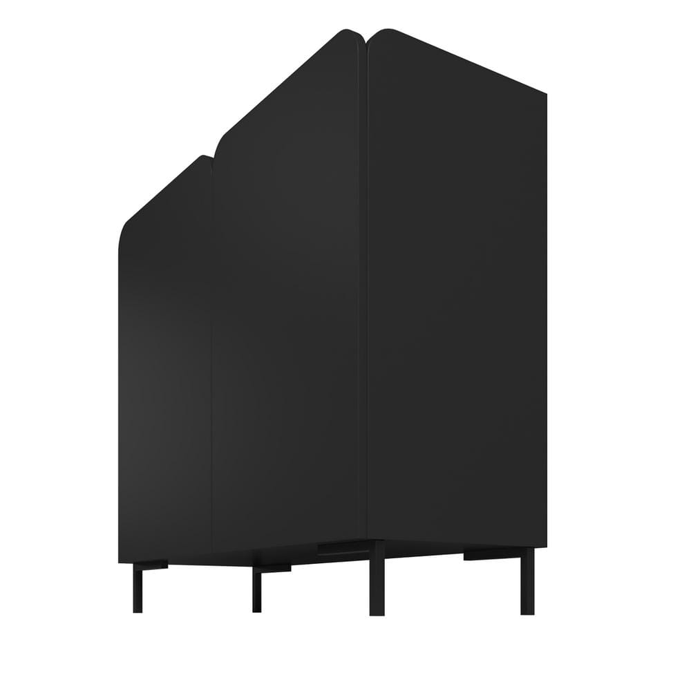 Black Mid-Century Modern Freestanding Office Cabinet