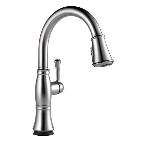 Delta Cassidy Touch/Touchless Arctic Stainless 16 in. H Pull Down Sprayer Kitchen Faucet with 360° Spout Swivel