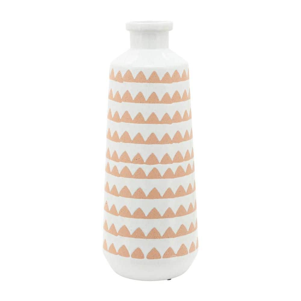 16 in. Ivory Stoneware Aztec Decorative Vase price history on PriceWatchPro
