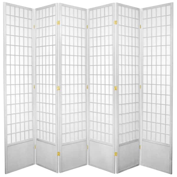 Oriental Furniture 7 ft. White 6-Panel Room Divider