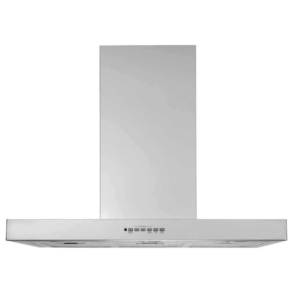 36 in. Wall Mount Range Hood with Light in Stainless Steel, Silver