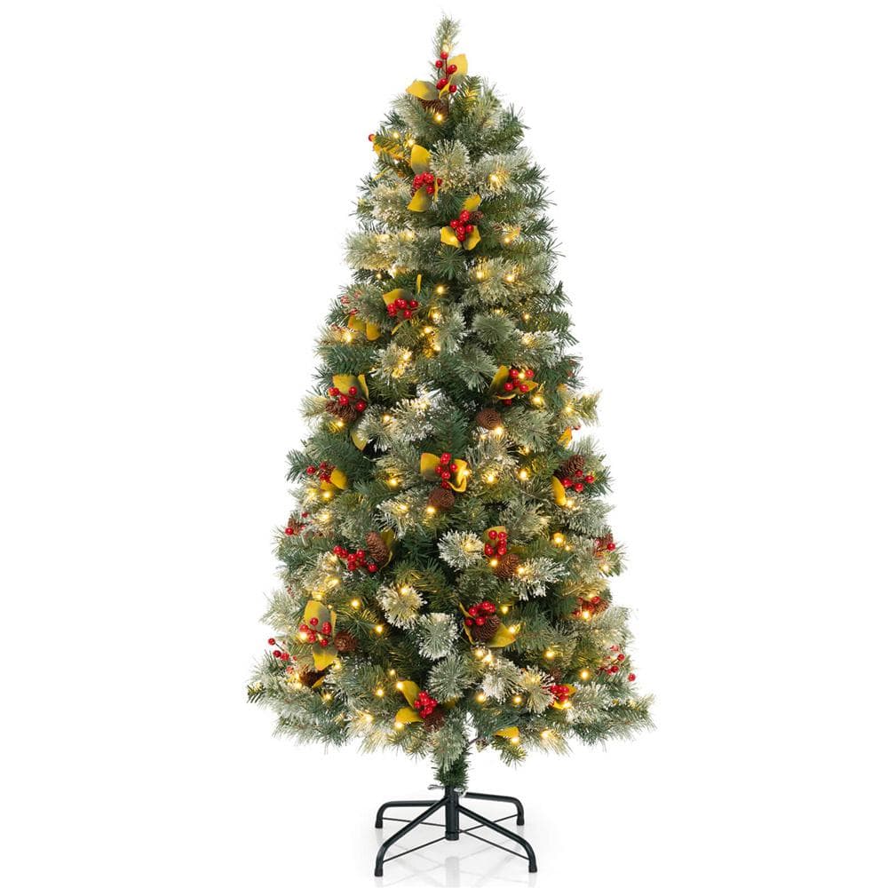 5 ft. Green PreLit Artificial Christmas Tree with 453 Branch Tips 230 Warm White LED Lights