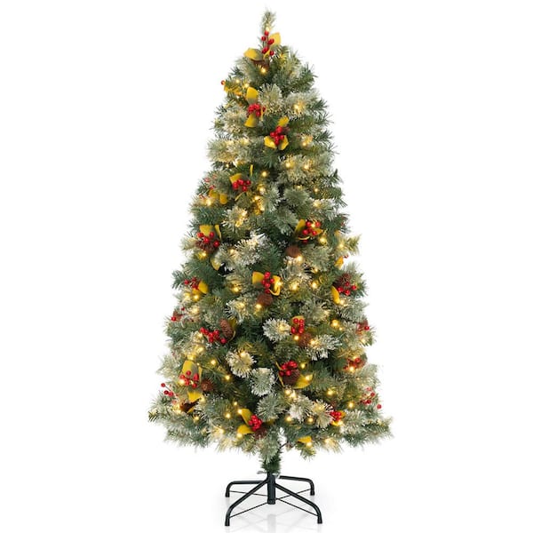 5 ft. Green PreLit Artificial Christmas Tree with 453 Branch Tips 230 Warm White LED Lights