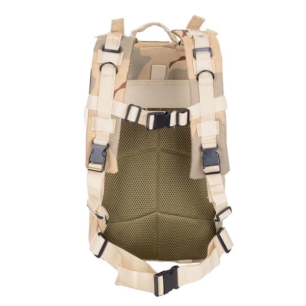 17.72 in. Three Sand Camo Backpack Sport Camping Hiking Bags Military Tactical Backpack