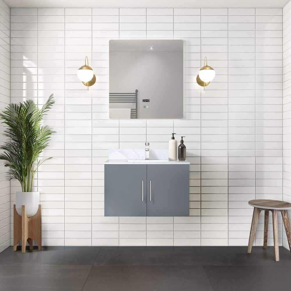 Geneva 30 in. W x 22 in. D Dark Grey Bath Vanity with Carrara Marble Top, and Faucet Set price history on PriceWatchPro