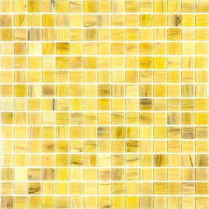 Celestial Glossy Cream Beige 12 in. x 12 in. Glass Mosaic Wall and Floor Tile (20 sq. ft./case) (20-pack)