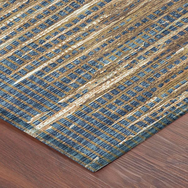 Chantille Machine Washable Indoor/Outdoor Abstract ACN2642 Navy 3 ft. x 5 ft. Area Rug