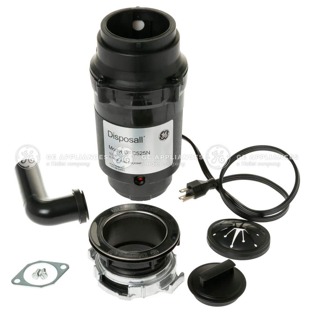 GE 1/2 HP Continuous Feed Garbage Disposal with Stainless Steel Components