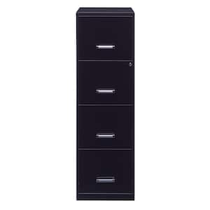 18 in. D 4-Drawer Black Metal Smart Letter Width 14.5 in. W Vertical File Cabinet