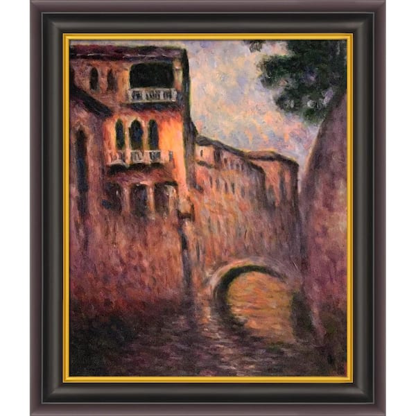 LA PASTICHE 33 in. x 29 in. "Rio della Salute 02 with Opulent Frame" by Claude Monet Framed Wall Art