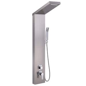 51.2 in. 2-Jet Shower Panel System with Rainfall Waterfall Shower Head and Shower Wand in Brushed Nickel