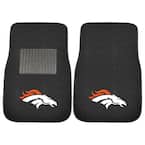 NFL Denver Broncos 2-Piece 17 in. x 25.5 in. Carpet Embroidered Car Mat