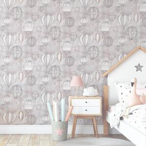 Balloon Fiesta Grey and Rose Gold Removable Wallpaper
