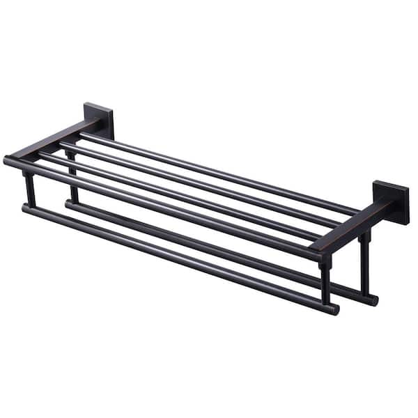 24 in. Wall Mounted Double Towel Bar in Oil Rubbed Bronze