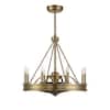 Savoy House Lyon 8-Light Warm Brass Fan D'Lier 30 in.
