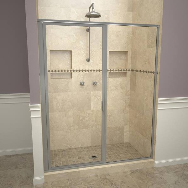 Redi Swing 1100 Series 46 in. W x 68-5/8 in. H Framed Swing Shower Door ...