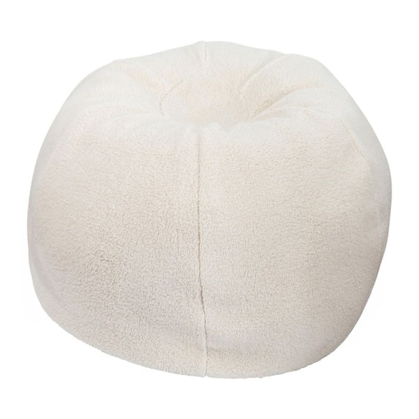 Natural Sherpa Fabric Bean Bag