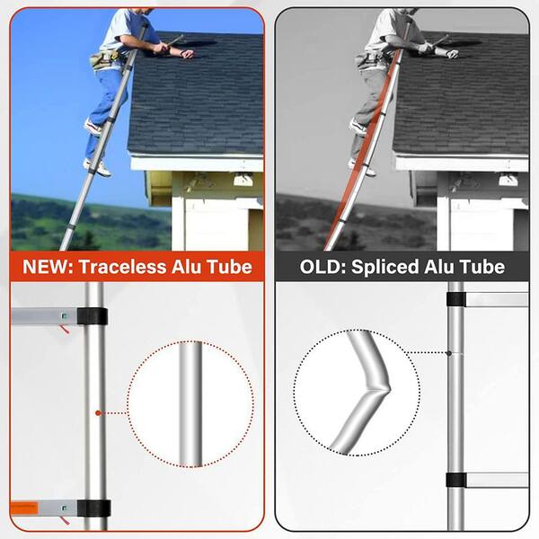 Aluminum Telescoping Ladder 8.5FT - Lightweight Extension Ladder With ...