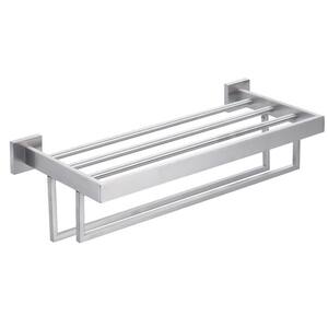 ALEASHA 32 in. 2-Towel Holders Wall Mounted Towel Rack in Brushed ...