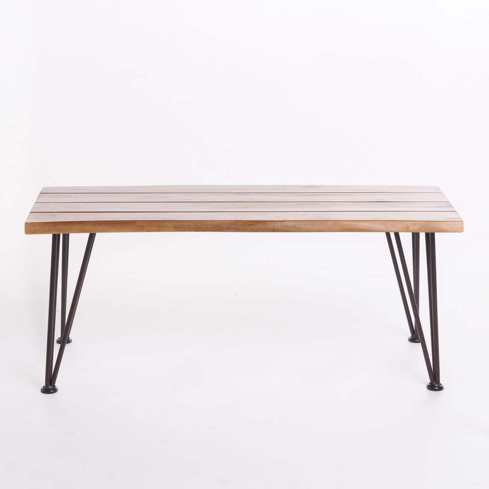 Teak Metal Acacia Wood Outdoor Coffee Table