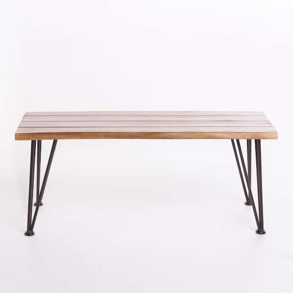 Unbranded Teak Metal Acacia Wood Outdoor Coffee Table