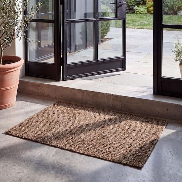Abstract 2 ft. x 4 ft. Brown/Beige Speckled Area Rug