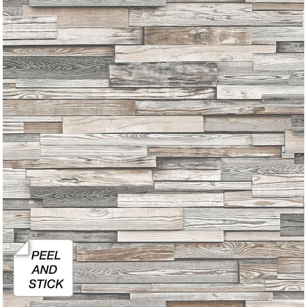 NextWall Reclaimed Wood Plank Vinyl Peel & Stick Wallpaper Roll (Covers 30.75 Sq. Ft.)