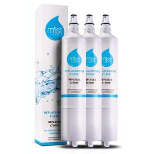 Mist LG LT600P Compatible with LT600P, 5231JA2006A, Kenmore 9990, 46-9990 Refrigerator Water Filter (3-Pack)