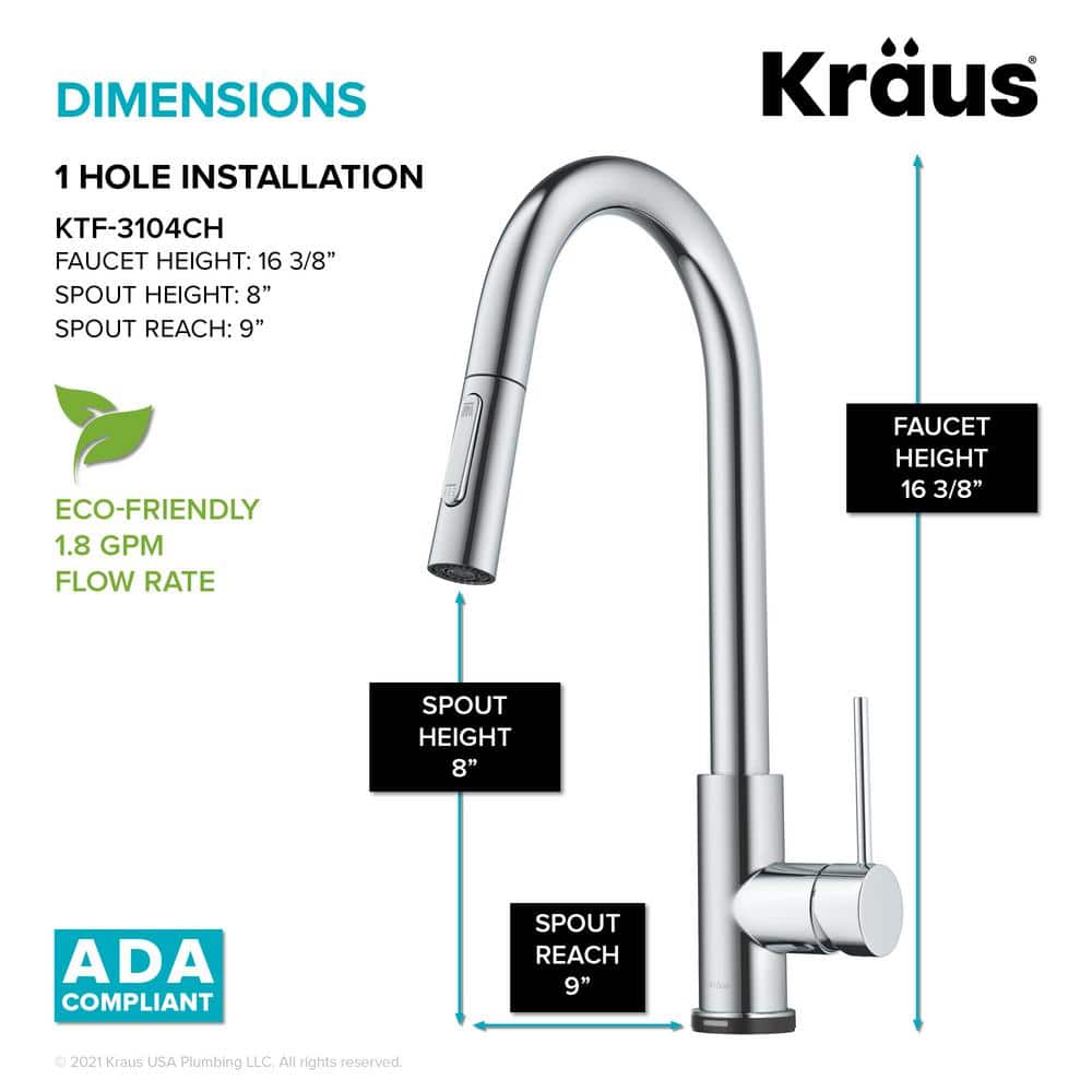 Chrome Touch-Control Single-Handle Pull-Down Kitchen Faucet