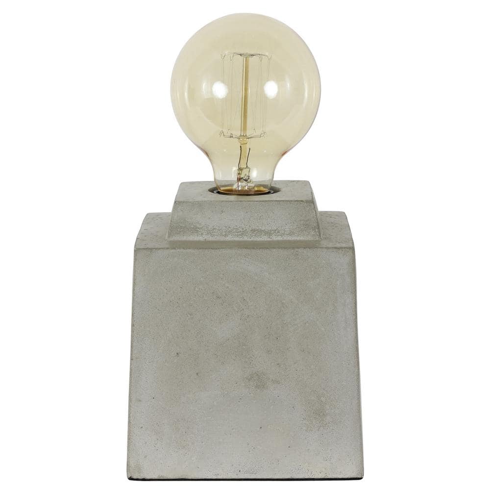 Decor Therapy Enzo 5.5 in. Square Concrete Gray Uplight Lamp TL20336