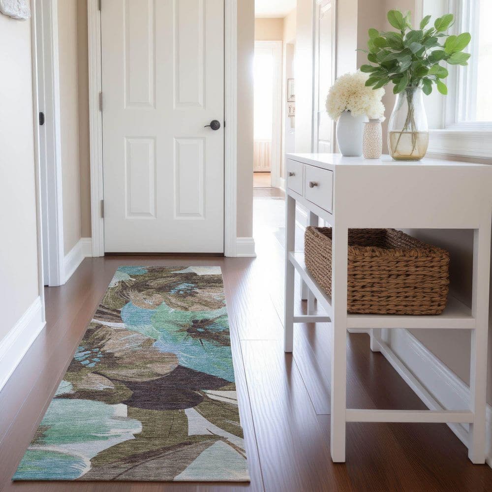 Mayfield Premium Machine Washable Abstract AMF1487 Khaki 2 ft. 3 in. x 7 ft. 6 in. Runner Rug price history on PriceWatchPro