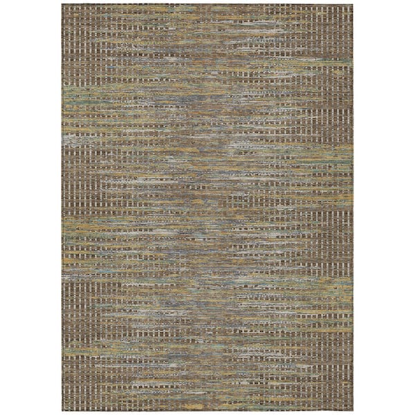 Chantille Machine Washable Indoor/Outdoor Abstract ACN2642 Brown 8 ft. x 10 ft. Area Rug