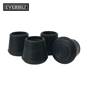 3/4 in. Black Rubber Leg Caps for Table, Chair and Furniture Leg Floor Protection (4-Pack)