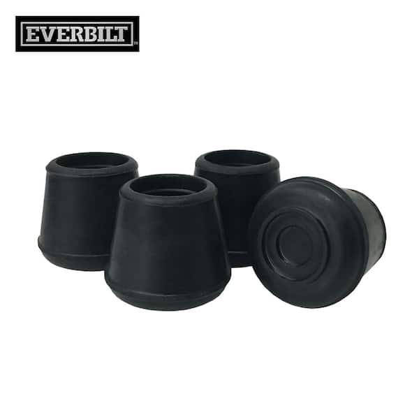 Everbilt 3 4 in. Black Rubber Leg Caps for Table Chair and Furniture Leg Floor Protection 4 Pack 49126 The Home Depot