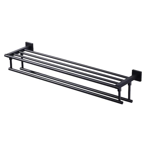 ARCORA 32 in. Stainless Steels Single Towel Holders Wall Mounted Towel Rack in Matte Black